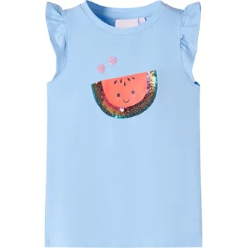 Chlapecké tričko vidaXL Dětské tričko s volánkovými rukávy světle 92 [10624] Barva: Modrá