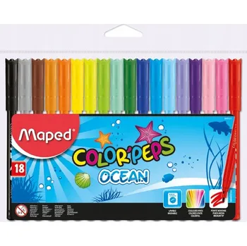 FIXY MAPED 18 barev SADA fixů ŠKOLNÍ POPISOVAČE Colorpeps Ocean