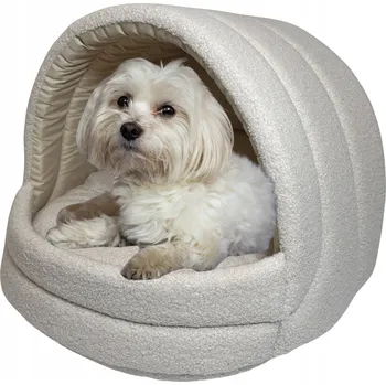 Pelíšek pro psa Szyszka budka pro psa bílá 50 cm x 46 cm