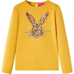 vidaXL Dětské tričko s dlouhým rukávem tmavě 128 [13972] Barva: Okrová