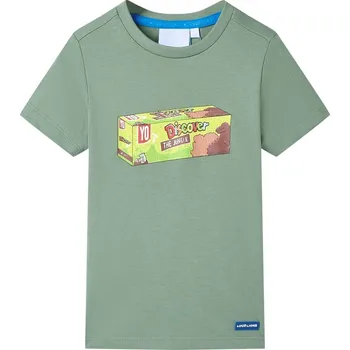 vidaXL Dětské tričko s krátkým rukávem khaki 104 [11835]