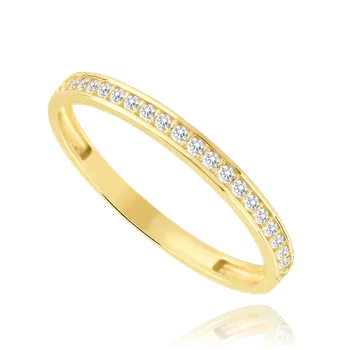 Prsten Olivie MINET Luxusní zlatý prsten s bílými zirkony Au 585/1000 Velikost prstenu:: 60, Hmotnost (g): 1,2