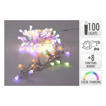 Vánoce Světelný řetěz barevný 100x LED kulatá mini světla, délka 7,5 m