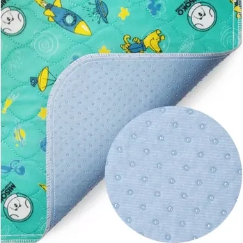 toaleta pro psa MISOKO Absorpční pratelná podložka pro psy 70 x 80 cm zelená s potiskem rakety
