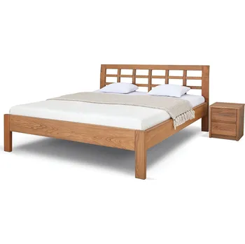 Postel Postelia GEONA Buk 140x200 - Dřevěná postel z masivu, bukové dvoulůžko o šíři masivu 4 cm