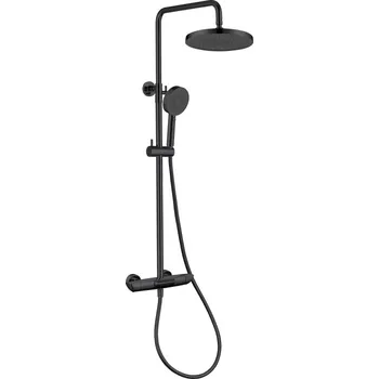 Sprchový systém SAT na stěnu s vanovým termostatem černá matná SATSSTVKC