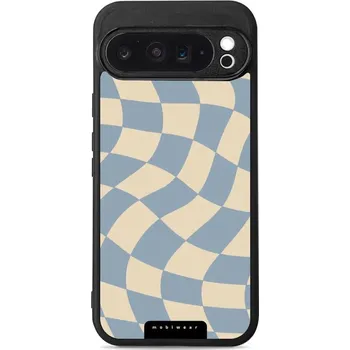 Pouzdro na mobilní telefon Lesklý kryt Mobiwear Glossy - Google Pixel 9 Pro XL - GA59G Modrá a béžová šachovnice (Prémiové lesklé pouzdro, obal, kryt Mobiwear Glossy na mobil Google Pixel 9 Pro XL - GA59G Modrá a béžová šachovnice, materiál Plast + TPU silikon - krytí po všech)