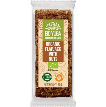 Čokoláda BIO YUGA Flapjack ovesná tyčinka s ořechy 50 g