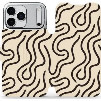 Pouzdro na mobilní telefon Flipové pouzdro Mobiwear - Apple iPhone 17 Pro Max - VA60S Linky (Knížkové flip pouzdro, obal, kryt na mobil Apple iPhone 17 Pro Max - VA60S Linky, materiál Umělá kůže + TPU - ochrana 360°, stojánek, silikonová vanička, magnetické zavírání)