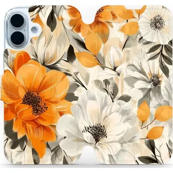 Pouzdro na mobilní telefon Flipové pouzdro Mobiwear - Apple iPhone 17 - VP75S Podzimní květy (Knížkové flip pouzdro, obal, kryt na mobil Apple iPhone 17 - VP75S Podzimní květy, materiál Umělá kůže + TPU - ochrana 360°, stojánek, silikonová vanička, magnetické zavírání)