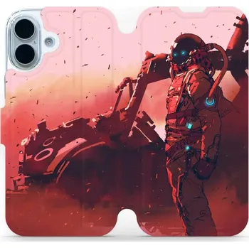 Pouzdro na mobilní telefon Flipové pouzdro Mobiwear - Apple iPhone 17 - MA09S Průzkumník s červeným vozítkem (Knížkové flip pouzdro, obal, kryt na mobil Apple iPhone 17 - MA09S Průzkumník s červeným vozítkem, materiál Umělá kůže + TPU - ochrana 360°, stojánek, silikonová vanička,)