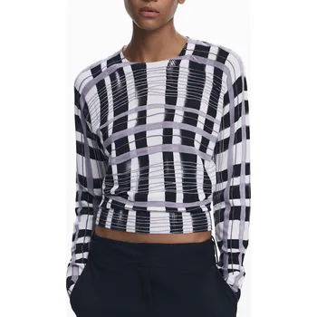 Dámský svetr Dámský vzorovaný svetr Desigual DESIGUAL černá | bílá | fialová 3431059