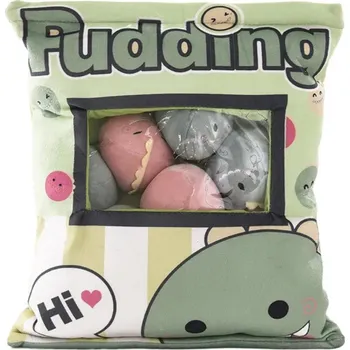 plyšák Polštář pudink s plyšáky na házení, různé vzory