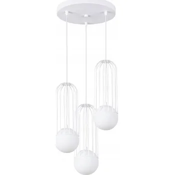 Závěsné svítidlo BRINA 3P bílé / ocel rozptýlené světlo do jídelny obývacího pokoje