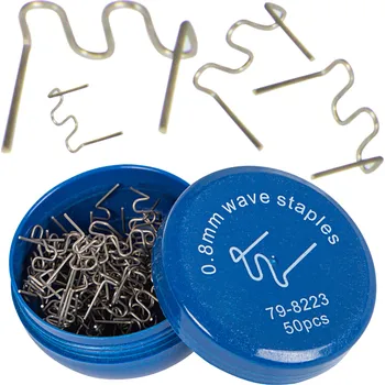 Svářečka 50x SVORKY PRO SVAŘOVACÍ STROJ SVAŘOVAČKA PLASTŮ HROTY VLNA SPONKY 0,8mm