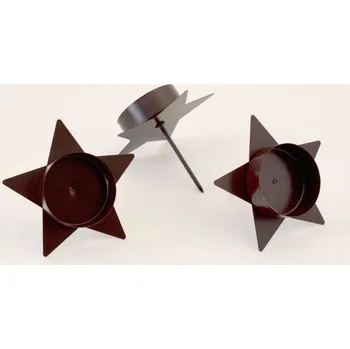 Svícen Canea Polsko Bodec na svíčku plechový HVĚZDA Hnědá