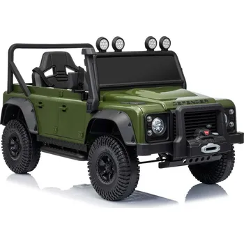 Dětské elektrovozidlo Beneo Elektrické autíčko Land Rover Defender 110 SVX 12V, zelené, 4X4 pohon, LED světla, přední i zadní odpružení kol, 2.4 GHz dálkové ovládání, USB/Aux Vstup, Bluetooth, Lithiová baterie, 4 X 25W motor, ORIGINÁL licence