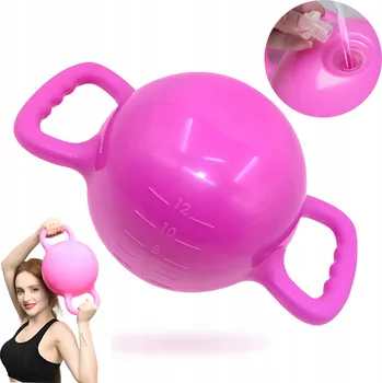 Kettlebell na vodu, 2 úchyty šedý nastavitelný 1-5 kg