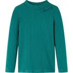vidaXL Dětské tričko s dlouhým rukávem žebrovaný úplet jasně 104 [13830] Barva: Tmavě zelená