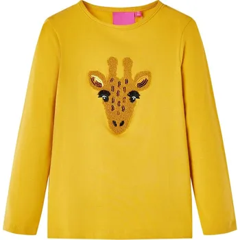 Chlapecké tričko vidaXL Dětské tričko s dlouhým rukávem 116 [13491] Barva: Okrová