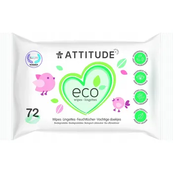 Dětský vlhčený ubrousek Attitude Vlhčené ubrousky, bez parfemace (72 ks)