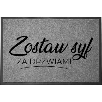 Obraz ŠEDÁ VSTUPNÍ ROHOŽKA DO DOMU DEKORATIVNÍ DÁREK NECHTE VENKU 60X40cm