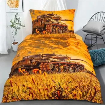 Povlečení TOTÁLNÍ MASAKR CEN ! POVLEČENÍ S 3D EFEKTEM 140x200/70x90cm - TANK - TIGER