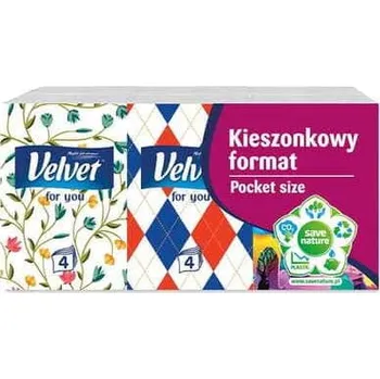 Papírový kapesník Hygienické kapesníčky bez vůně VELVET Minis 4vrstvé 6 ks