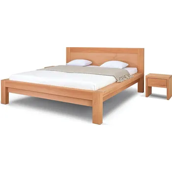 Postel Postelia CAPRI, 140x200 cm, buk - dřevěná postel z masivu o šíři 12x8 cm