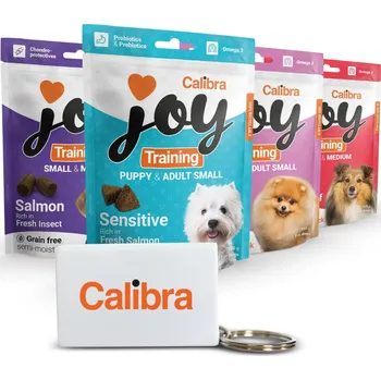 Pamlsek pro psa Calibra Joy Dog Training Snacks Puppy/Small & Medium 4x150g + klikr