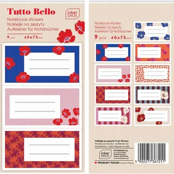 samolepka Samolepky na sešit Interdruk, 9 ks
