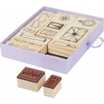 Obraz DŘEVĚNÁ RAZÍTKA K DEKORACI AVEC DEKORATIVNÍ MOTIVY 13 DÍLŮ RŮZNÉ