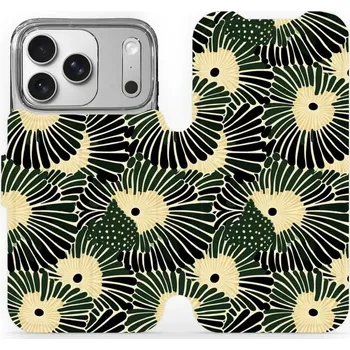 Pouzdro na mobilní telefon Flipové pouzdro Mobiwear - Apple iPhone 17 Pro - VA44S Zelené okvětí (Knížkové flip pouzdro, obal, kryt na mobil Apple iPhone 17 Pro - VA44S Zelené okvětí, materiál Umělá kůže + TPU - ochrana 360°, stojánek, silikonová vanička, magnetické zavírání)