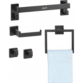 Sada koupelnových doplňků Držák na ručníky 40,64 cm Čtvercová sada koupelnových doplňků 5 ks