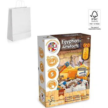 Ancient Egypt Excavation Kit II. Vzdělávací hra dodáváno s dárkovou taškou z kraftového papíru (90 g/m²), vyrobené z certifikovaného materiálu FSC™ a dalších kontrolovaných materiálů 3 bez potisku bez potisku