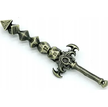 Sběratelství Mini Kovový Meč z Kostek Mosaz RPG D&D MTG Board Game Baldur's Gate