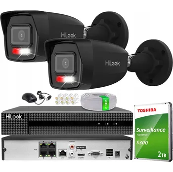 Bezpečnostní kamera SADA KAMER PRO MONITORING 6MPX IP 2 VENKOVNÍ KAMERY ČERNÉ HILOOK HIK