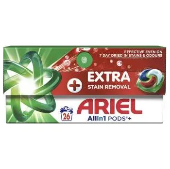 Prací prášek Kapsle na praní Ariel Plus Extra Clean All in 1 + aviváž Lenor Fresh Wind - 26 pracích dávek