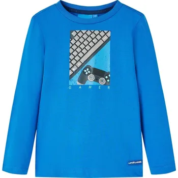 Chlapecké tričko vidaXL Dětské tričko s dlouhým rukávem kobaltová modř 128 [12817]