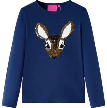 Chlapecké tričko vidaXL Dětské tričko s dlouhým rukávem 128 [14182] Barva: Námořnická modř