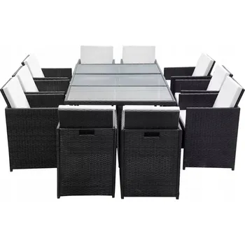 Stůl a židle VidaXL umělý ratan vidaXL černé