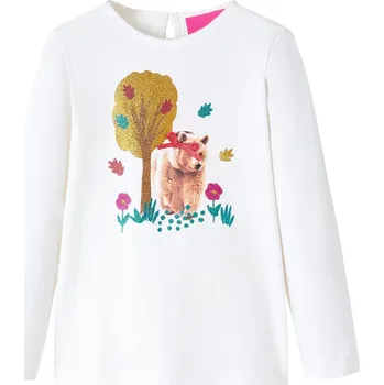 Chlapecké tričko vidaXL Dětské tričko s dlouhým rukávem 116 [13816] Barva: ecru