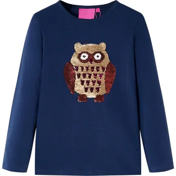 Chlapecké tričko vidaXL Dětské tričko s dlouhým rukávem jasně 104 [13795] Barva: Námořnická modř