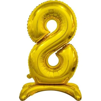 Fóliový balónek Číslice stojící 8, zlatý, 74 cm