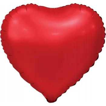 Balónek Fóliový balónek Červené Matné Srdce na HELIUM matný Valentýn 46 cm