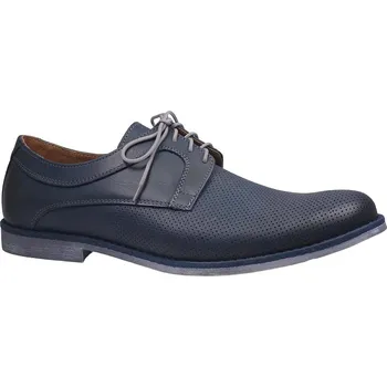 Pánské polobotky Vycházkové polobotky, De-Plus, tmavě modrá (184-P): Modrá Nubuk, velur (semiš) 33 49 G - standardní šíře (27854-27856)