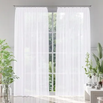 Obraz Záclona batystová hotová s lemováním 150x230 cm bílá