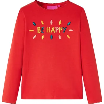 Chlapecké tričko vidaXL Dětské tričko s dlouhým rukávem tmavě 116 [13716] Barva: Červená