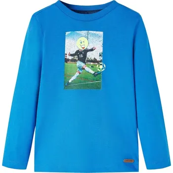 Chlapecké tričko vidaXL Dětské tričko s dlouhým rukávem kobaltově 104 [12735] Barva: Modrá