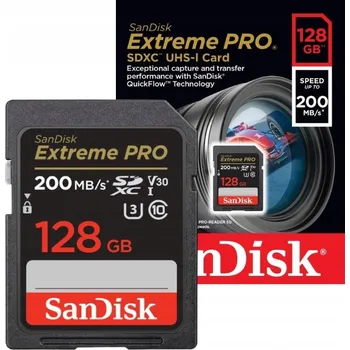 Paměťová karta Paměťová karta SanDisk EXTREME PRO SDXC 128 GB 170/90 MB/s V30 UHS-I U3